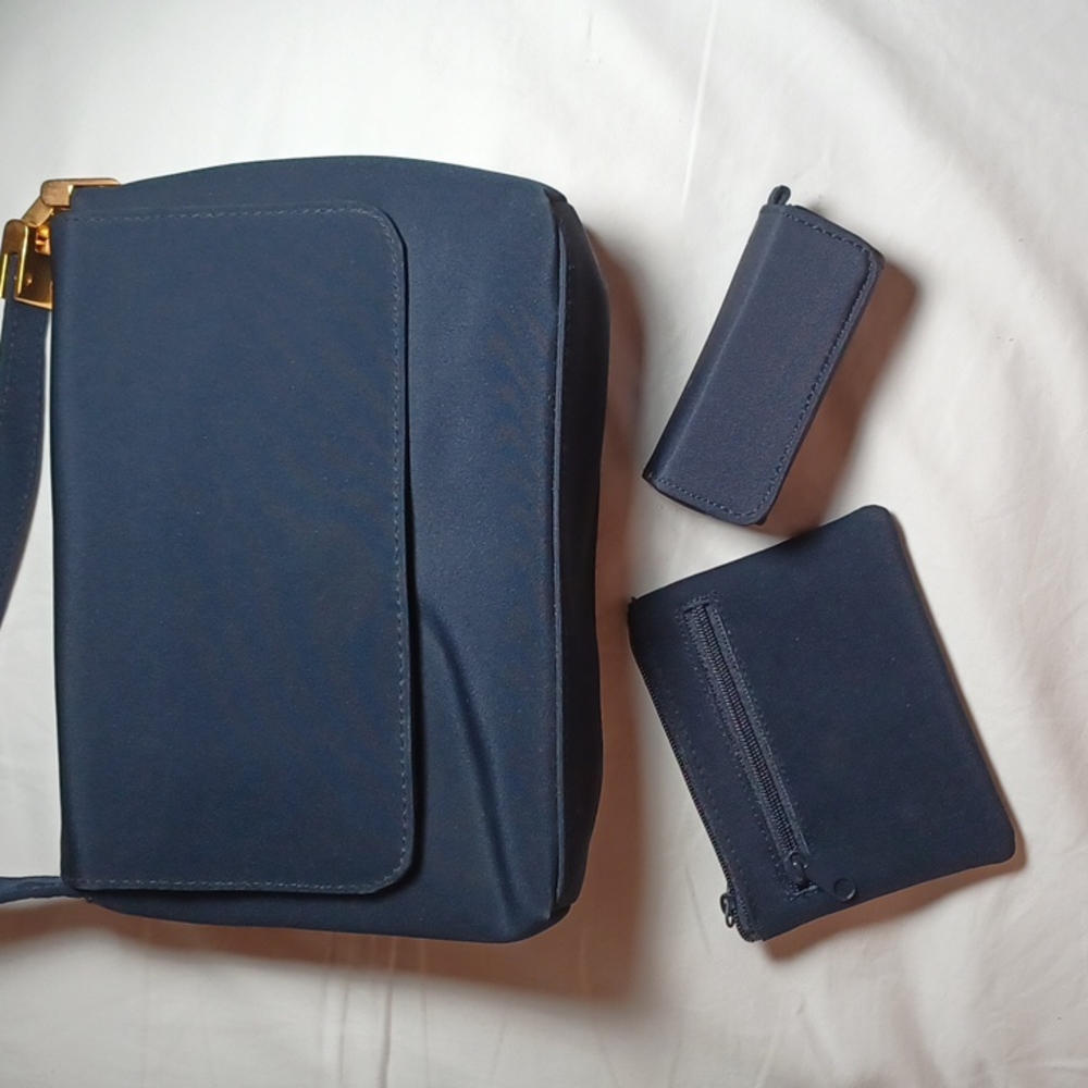 Jennifer Moore Navy Fabric Cross Body/Shoulder Bag - Picture 11 of 12